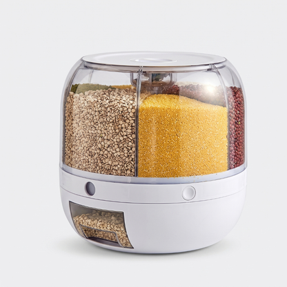 Rotating Rice Grain Storage Dispenser Container