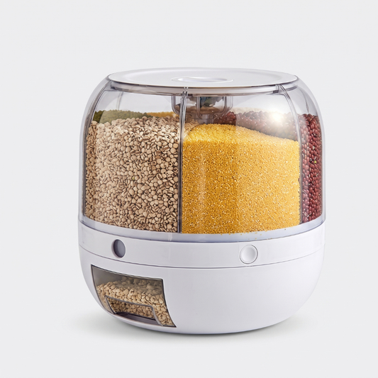 Rotating Rice Grain Storage Dispenser Container