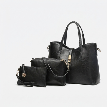 Women's 3-Piece Leather Handbag Set