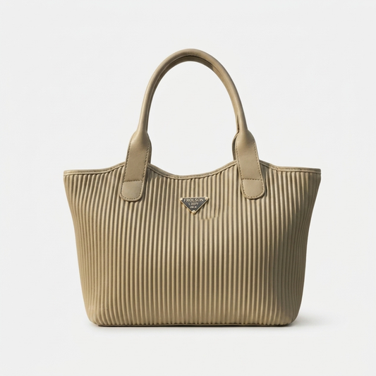Ribbed Texture Women's Tote Shoulder Handbag