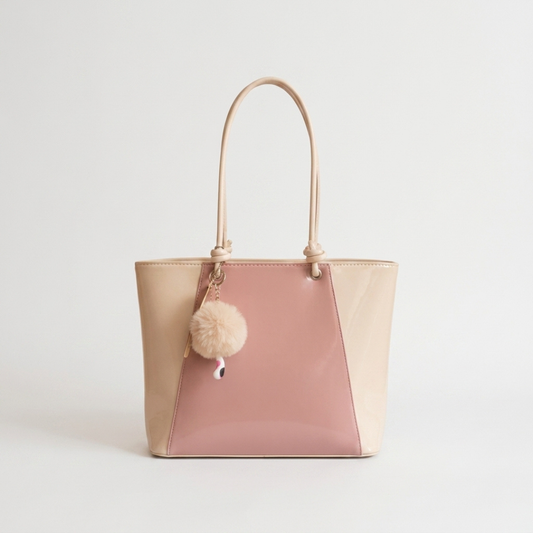 Two-Tone Women's Tote Shoulder Handbag