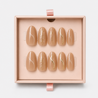 Febble - Nude Marble Swirl Press-On Nails