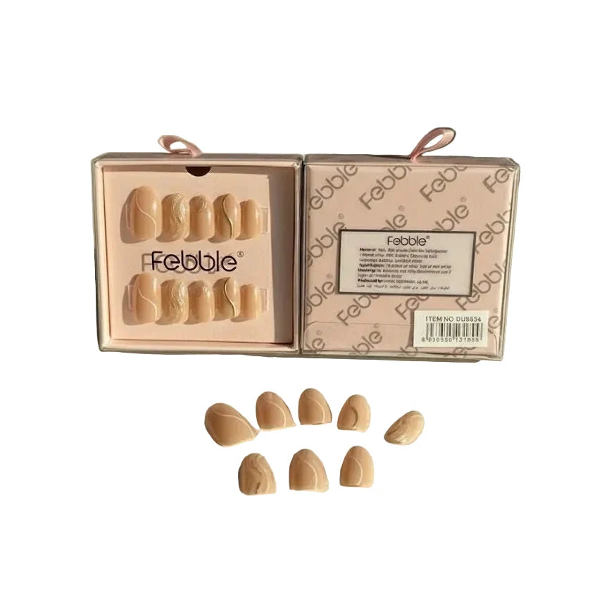 Febble - Nude Marble Swirl Press-On Nails