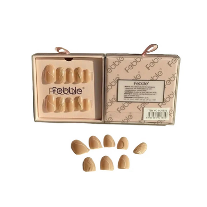 Febble - Nude Marble Swirl Press-On Nails