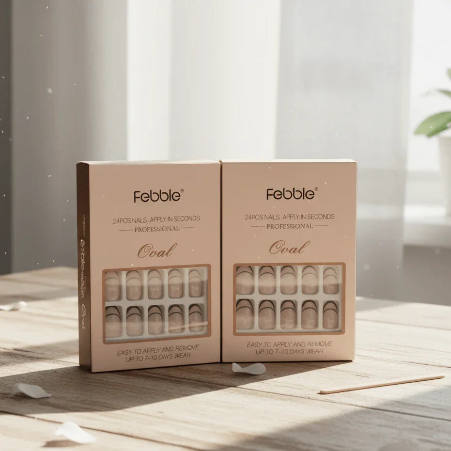 Febble - Oval Classic French Line Press-On Nails