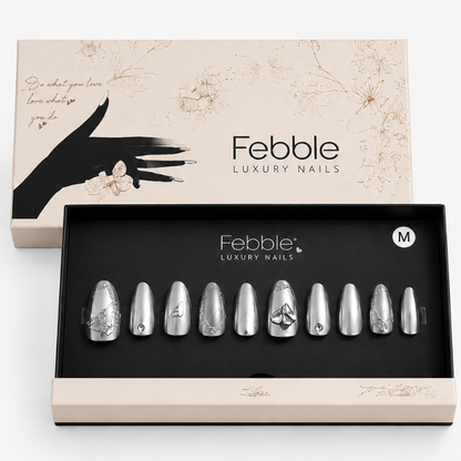 Febble - Silver Nocturne Chrome Nails
