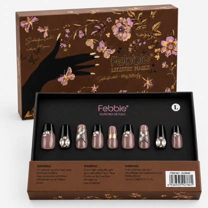 Febble - Wing Butterfly Noir Nails