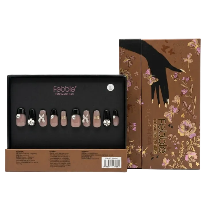 Febble - Wing Butterfly Noir Nails