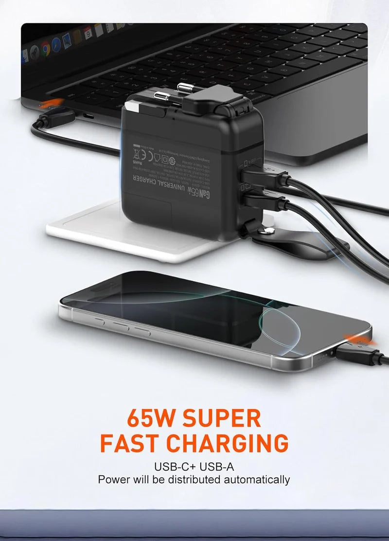 65W Fast Dual Port GaN Charger