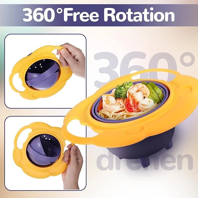 Baby Spill Proof 360° Rotating Snack Bowl
