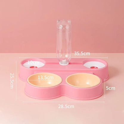 Dual Pet Feeding Bowl Water Dispenser