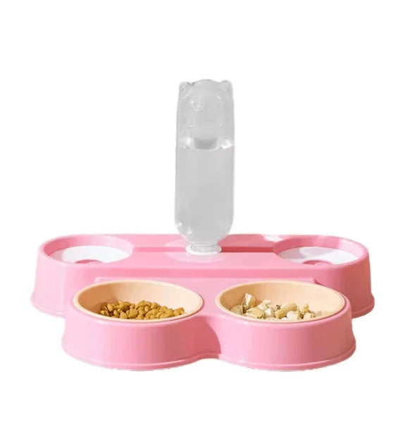 Dual Pet Feeding Bowl Water Dispenser