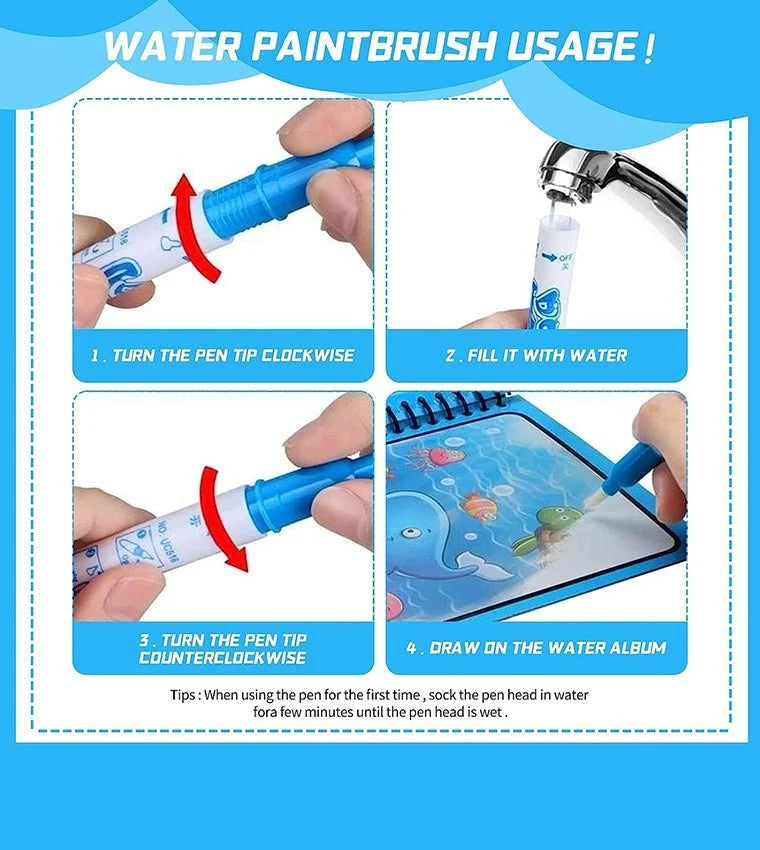Reusable Vehicle Magic Water Coloring Book