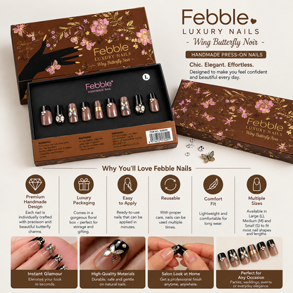 Febble - Wing Butterfly Noir Nails