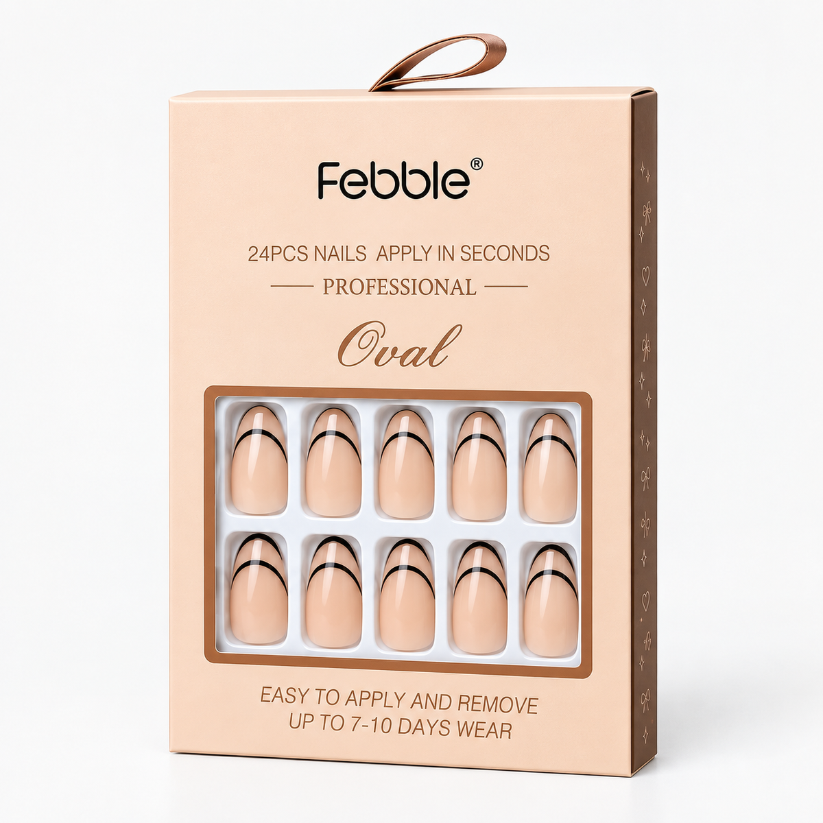 Febble - Oval Classic French Line Press-On Nails
