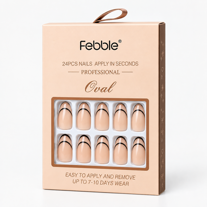 Febble - Oval Classic French Line Press-On Nails