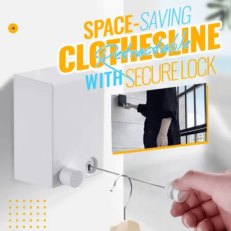 Retractable Wall Mounted Clothesline For Space Saving