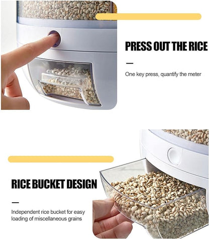 Rotating Rice Grain Storage Dispenser Container