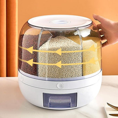 Rotating Rice Grain Storage Dispenser Container