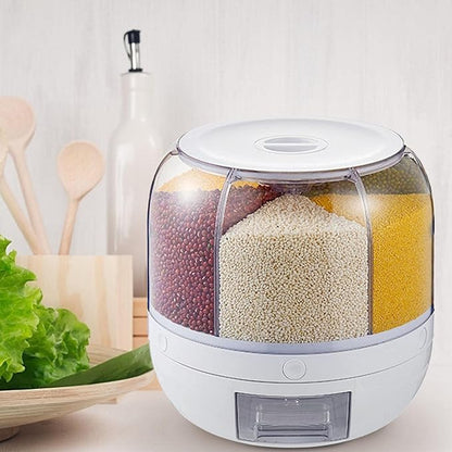 Rotating Rice Grain Storage Dispenser Container