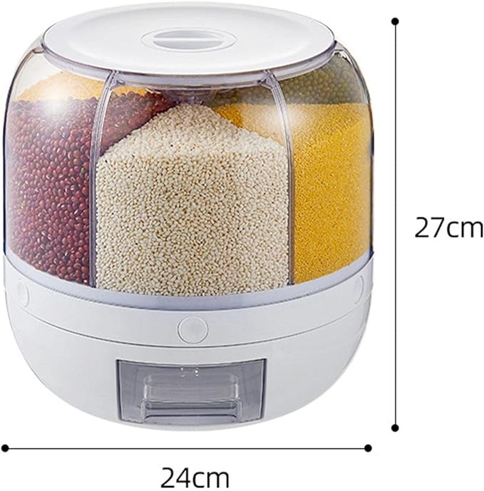 Rotating Rice Grain Storage Dispenser Container