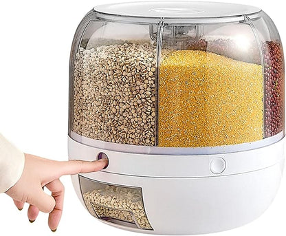 Rotating Rice Grain Storage Dispenser Container