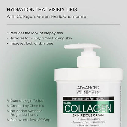 Advanced Clinicals - Spa Size Collagen Skin Rescue Cream
