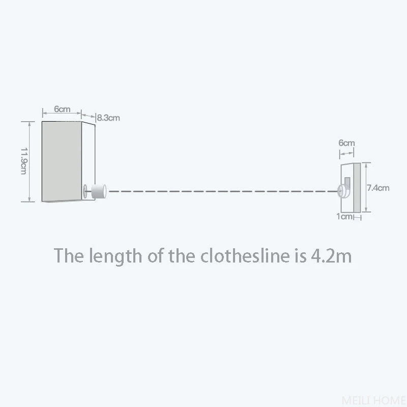 Retractable Wall Mounted Clothesline For Space Saving