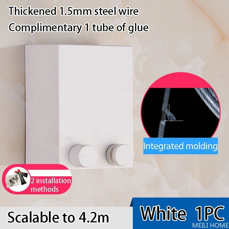 Retractable Wall Mounted Clothesline For Space Saving