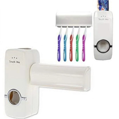 Wall Mounted Toothpaste Dispenser With Toothbrush Holder