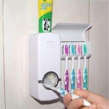 Wall Mounted Toothpaste Dispenser With Toothbrush Holder